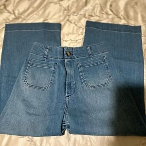 The Denim Colette Cropped Wide-Leg Jeans